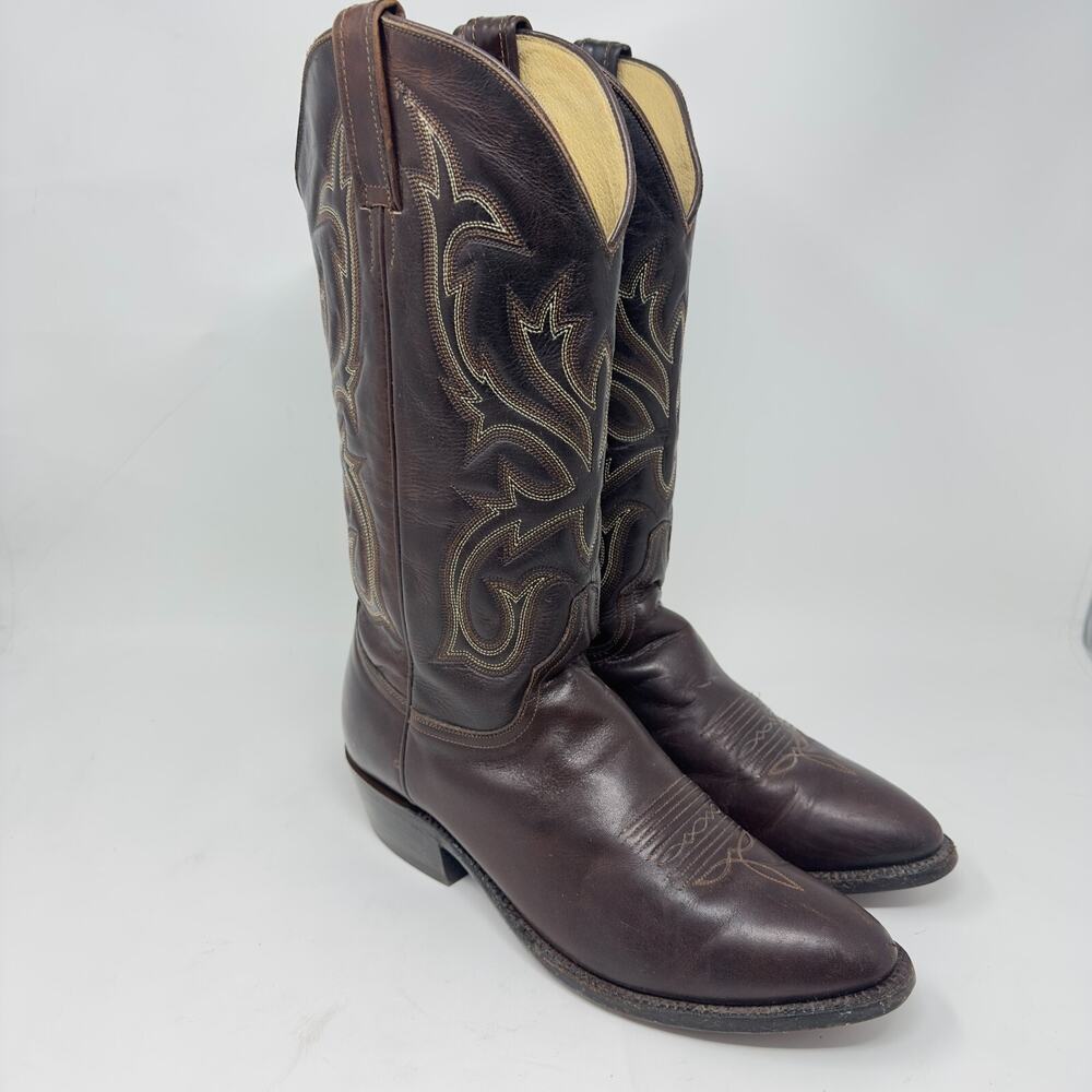Durango Brown Leather Cowboy Boots Size 9 Wester Pull On Ranch Rebel Farm SW1504